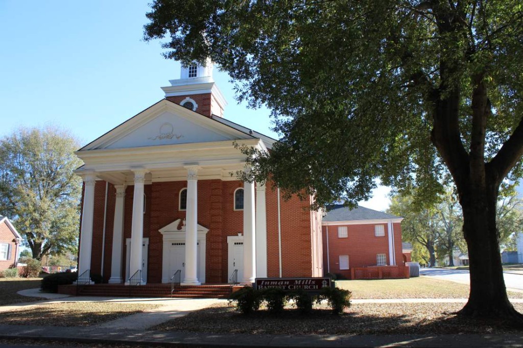 Front of Inman Mills Baptist Church